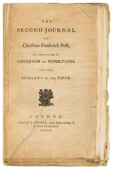 Appraisal: POST Christian Frederick The Second Journal of Christian Frederick Post