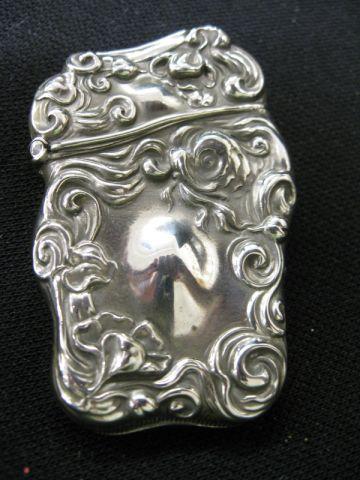 Appraisal: Victorian Sterling Silver Match Safe Art Nouveau floral