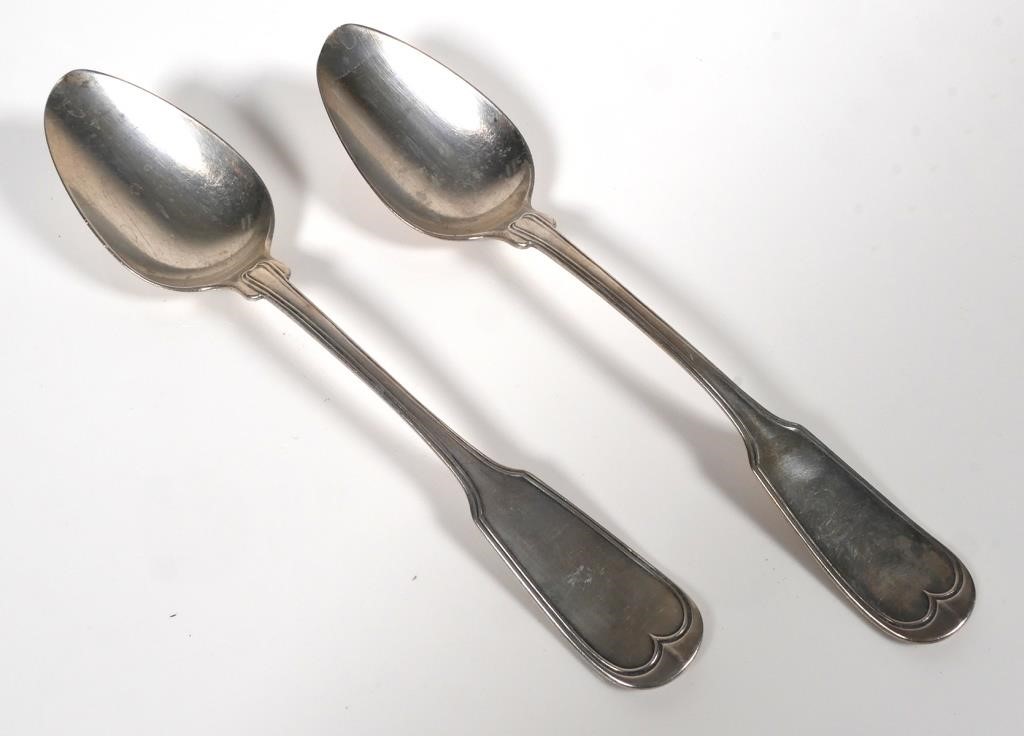 Appraisal: Two antebellum Clark Co Augusta Georgia coin silver tablespoons each