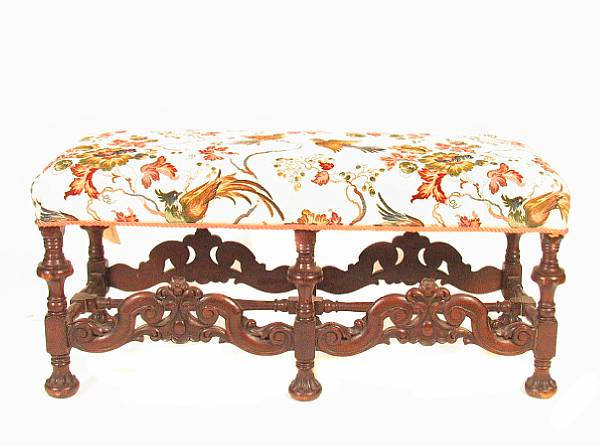 Appraisal: A Charles II mixed wood long bench height in width