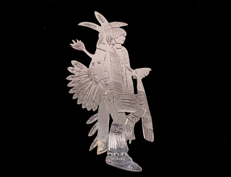 Appraisal: Armand American Horse Silver Indian Scarf Slide Featured in this