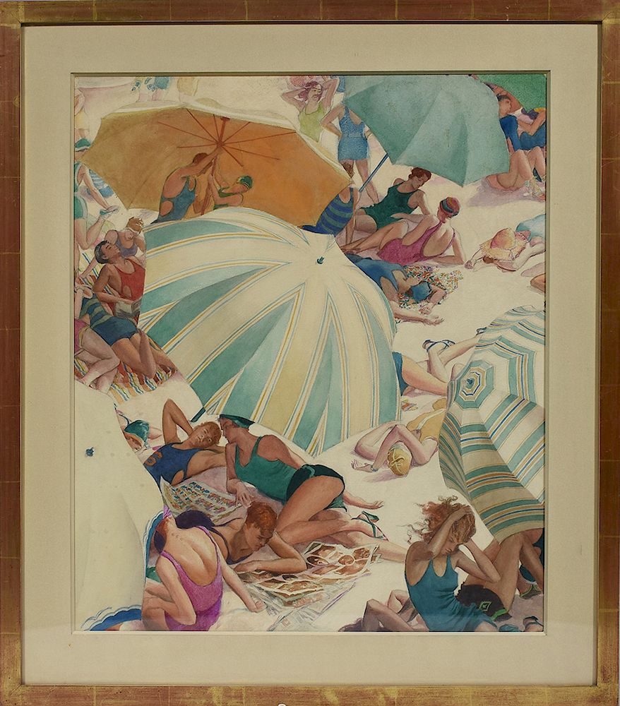 Appraisal: John Rutherford Boyd Illustrator Am - watercolor on paper Beach