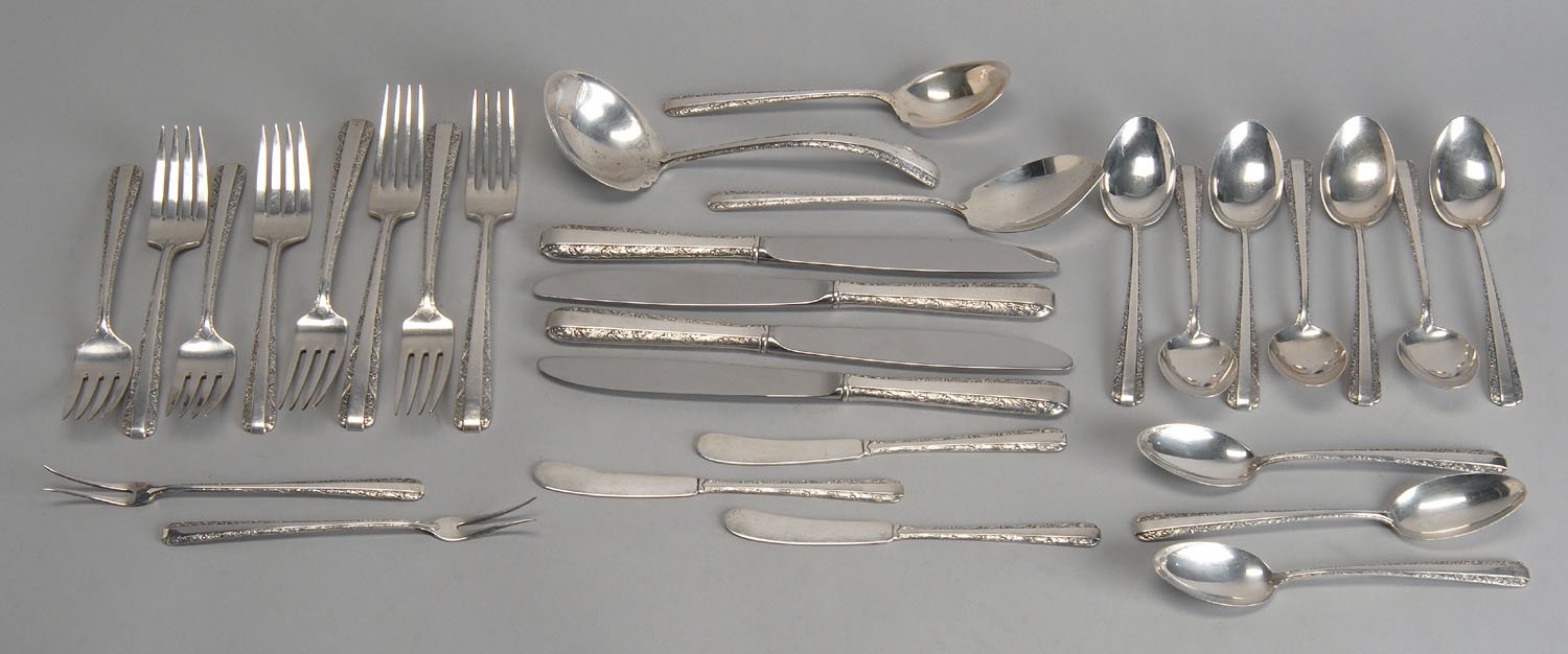 Appraisal: TOWLE MFG CO STERLING SILVER PARTIAL FLATWARE SET In the