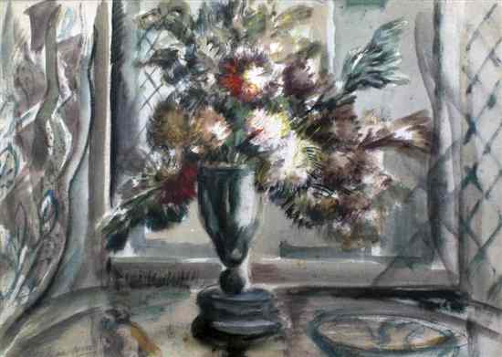 Appraisal: Adrian Hill - watercolour Still life of flowers in a