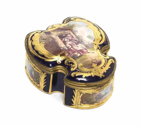 Appraisal: A Sevres Style Porcelain and Gilt Metal Mounted Box the