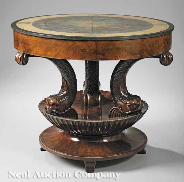 Appraisal: An Extraordinary Italian Mahogany Center Table late th early th