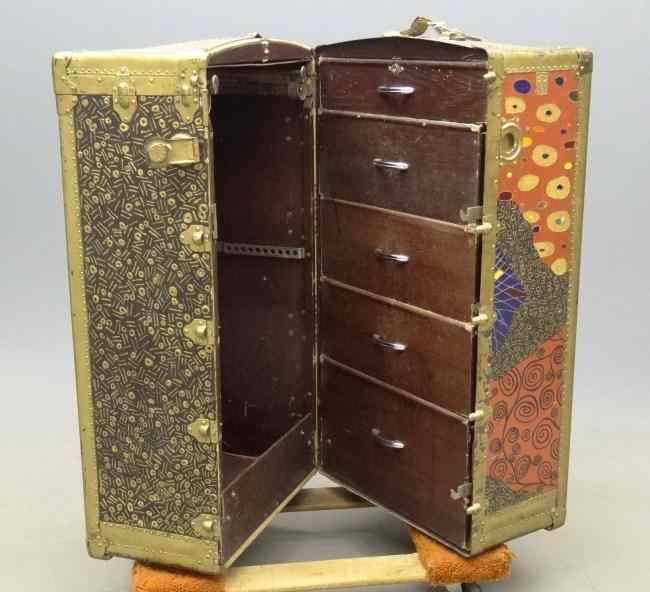 Appraisal: Early painted theater trunk '' W '' D '' Ht