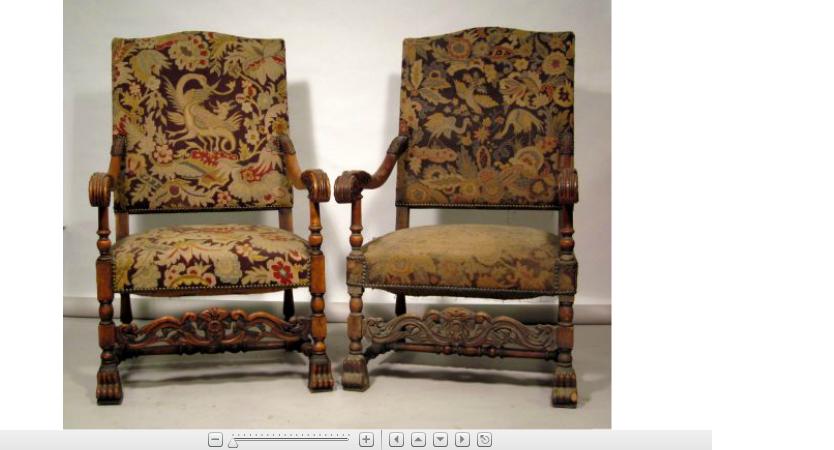 Appraisal: Pair of Baroque style carved walnut armchairs late th century