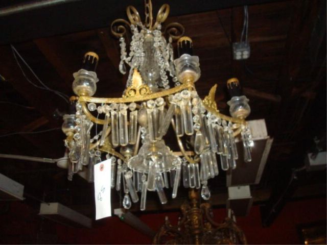 Appraisal: Gilt Metal and Crystal Chandelier Dimensions diameter x Estimate -