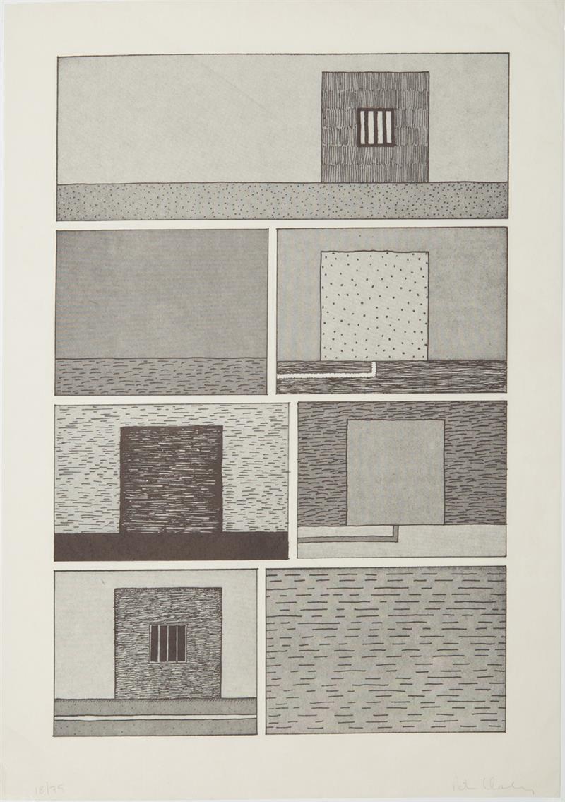 Appraisal: Peter Halley b Untitled Lithograph on tissue-thin laid paper with