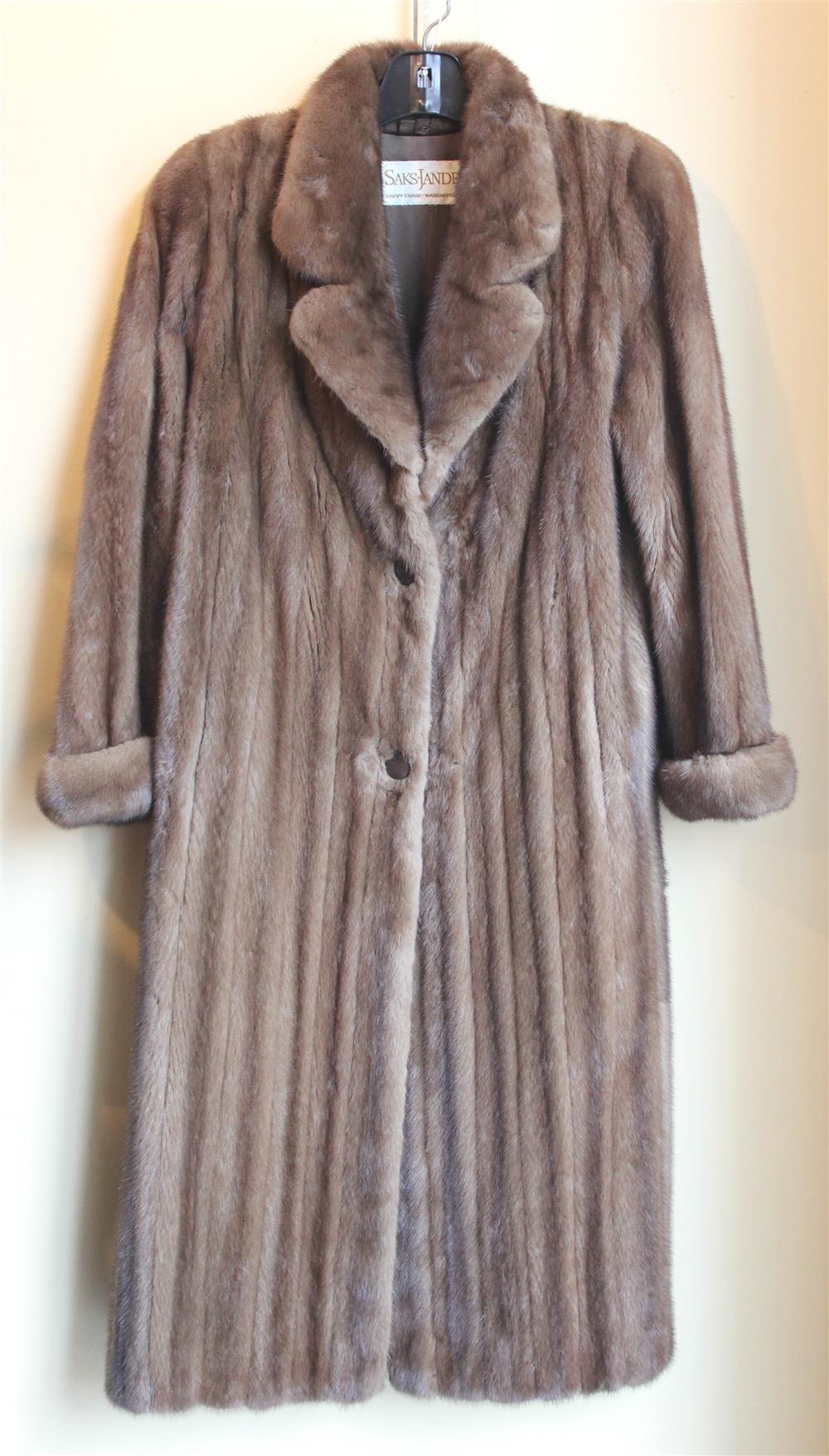 Appraisal: SAKS-JANDEL FULL LENGTH MINK COAT the Saks-Jandel mink has a