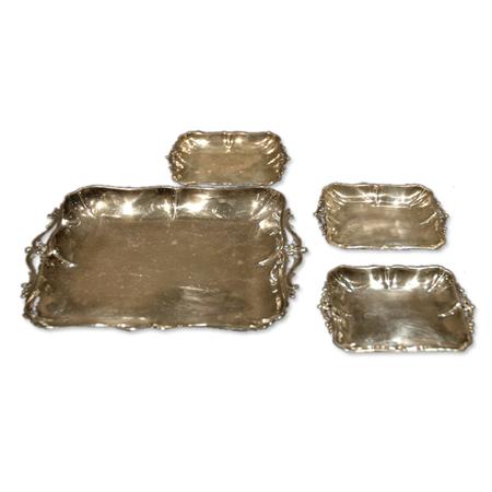 Appraisal: Set of Four Continental Silver Small Trays Estimate -