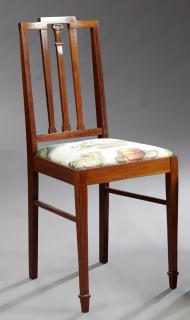 Appraisal: English Inlaid Mahogany Bedroom Chair c th English Inlaid Mahogany