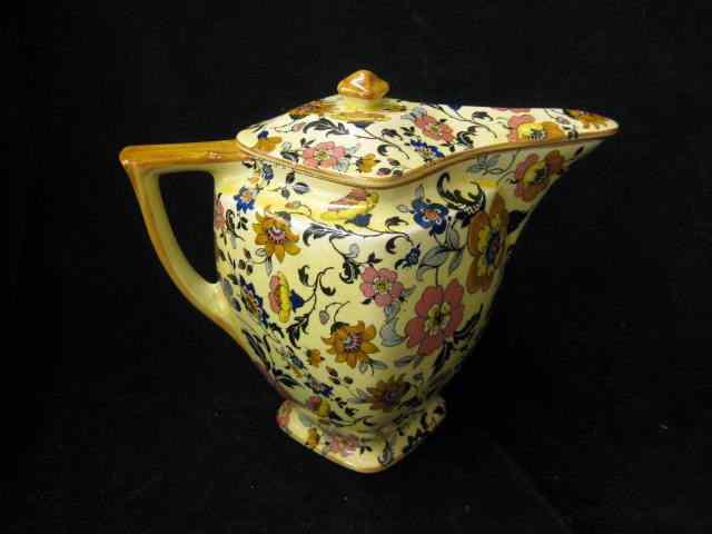 Appraisal: Chintz Porcelain Covered Pitcher floral on soft yellow field ''