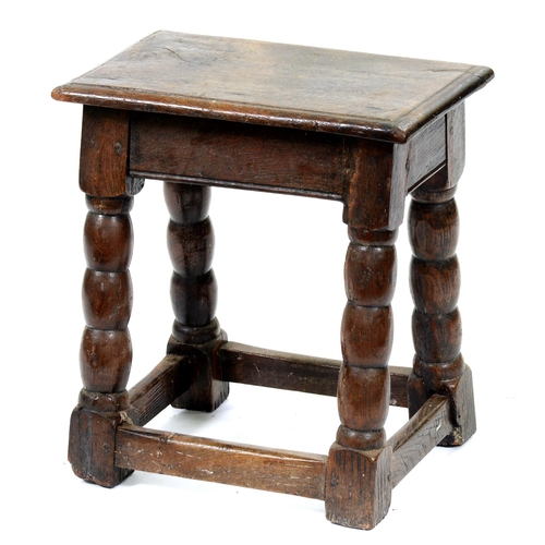 Appraisal: An oak joined stool early th c possibly incorporating earlier