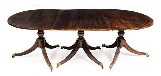 Appraisal: Sale Lot A George III Mahogany Triple Pedestal Dining Table