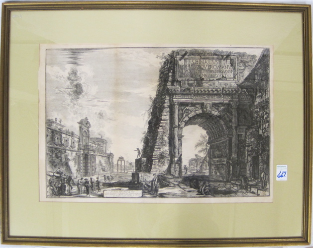 Appraisal: GIOVANNI PIRANESI ENGRAVING on paper Italian - titled View of