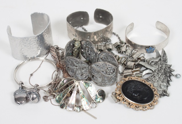 Appraisal: Assorted costume and silver filigree jewelry