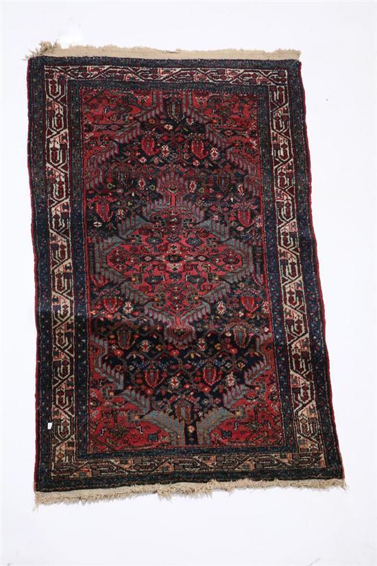 Appraisal: ORIENTAL RUG Ingeles ca s- s Red spandrels and a