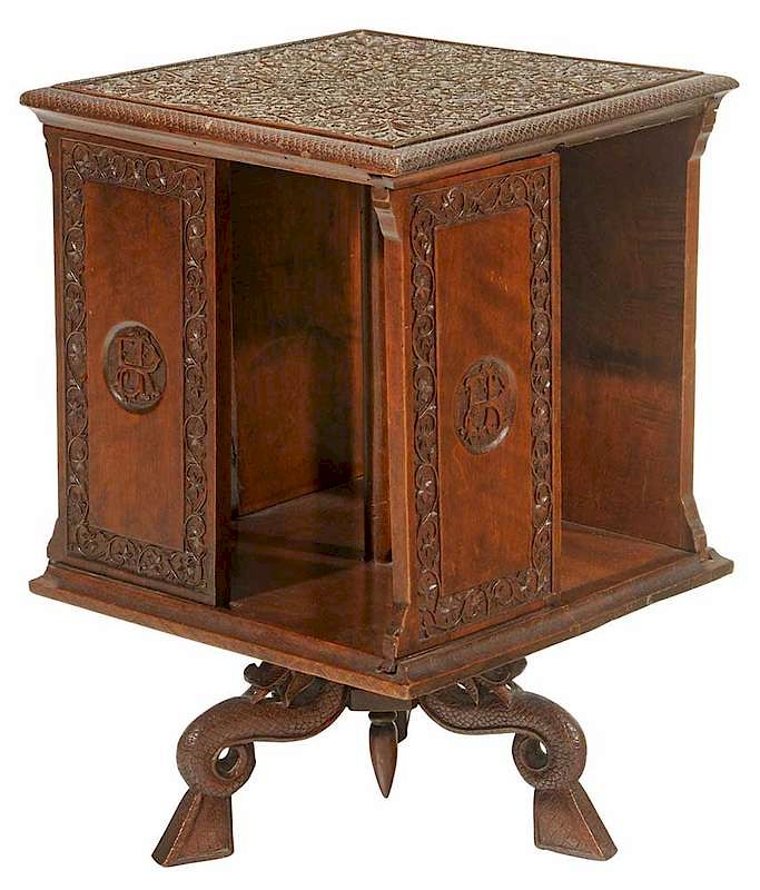 Appraisal: Wooden Library Stand American late th early th century stained