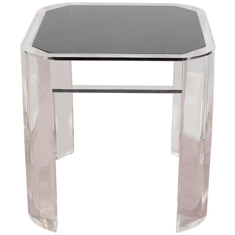 Appraisal: Karl Springer Style Modern Lucite Side Table Karl Springer style