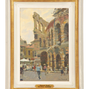 Appraisal: Ken Howard British b Coloseum Verona oil on board signed