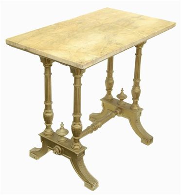 Appraisal: Gillows Co A Victorian giltwood centre table with a marble