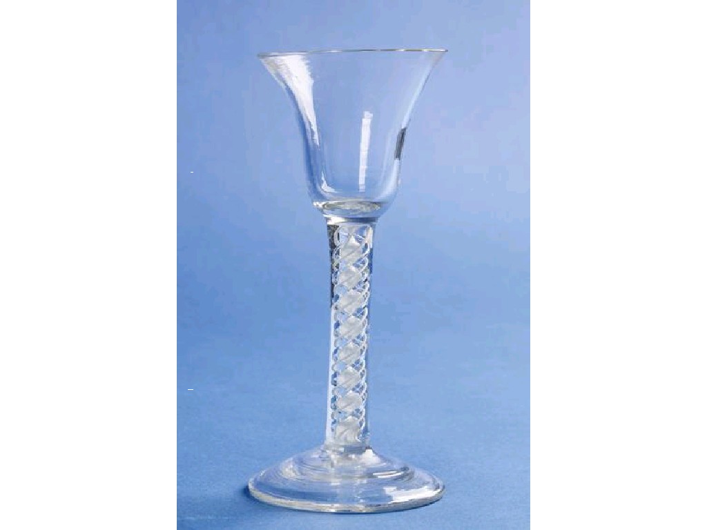 Appraisal: A GEORGE III WINE GLASS with ogee shaped bowl on