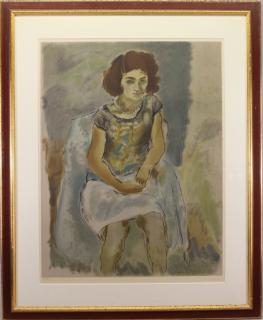 Appraisal: Jules Pascin - Lithograph of seated woman Pascin was active