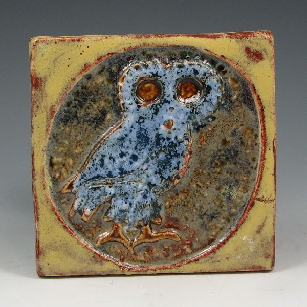 Appraisal: Pigeon Forge owl wall tile by D Ferguson Marked Pigeon