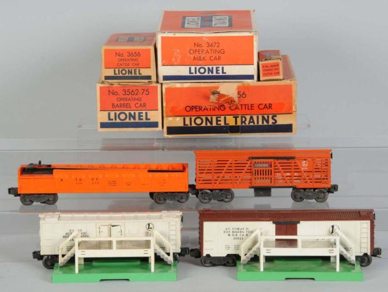 Appraisal: Lot of Lionel Freight Cars in OB Description Post-war Includes