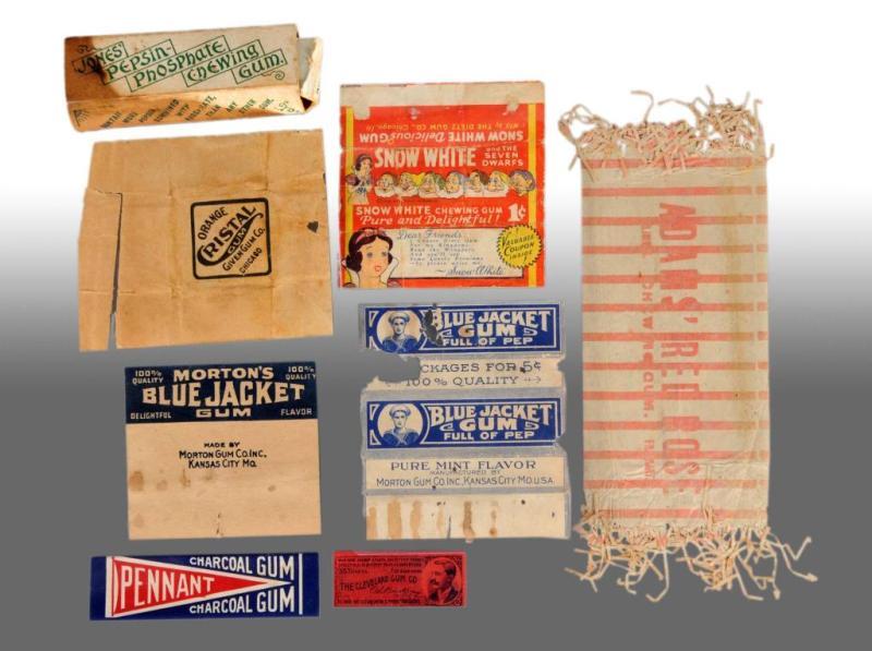 Appraisal: Lot of Assorted Gum Wrappers Description Includes Jones' Pepsin Gum