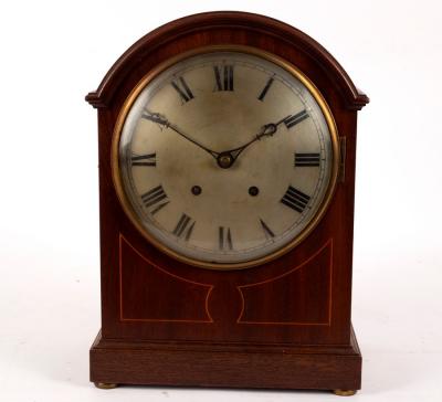 Appraisal: An Edwardian eight-day bracket clock with arch-top cm high