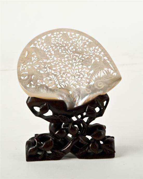 Appraisal: A th C Chinese Carved Shell mother of pearl with