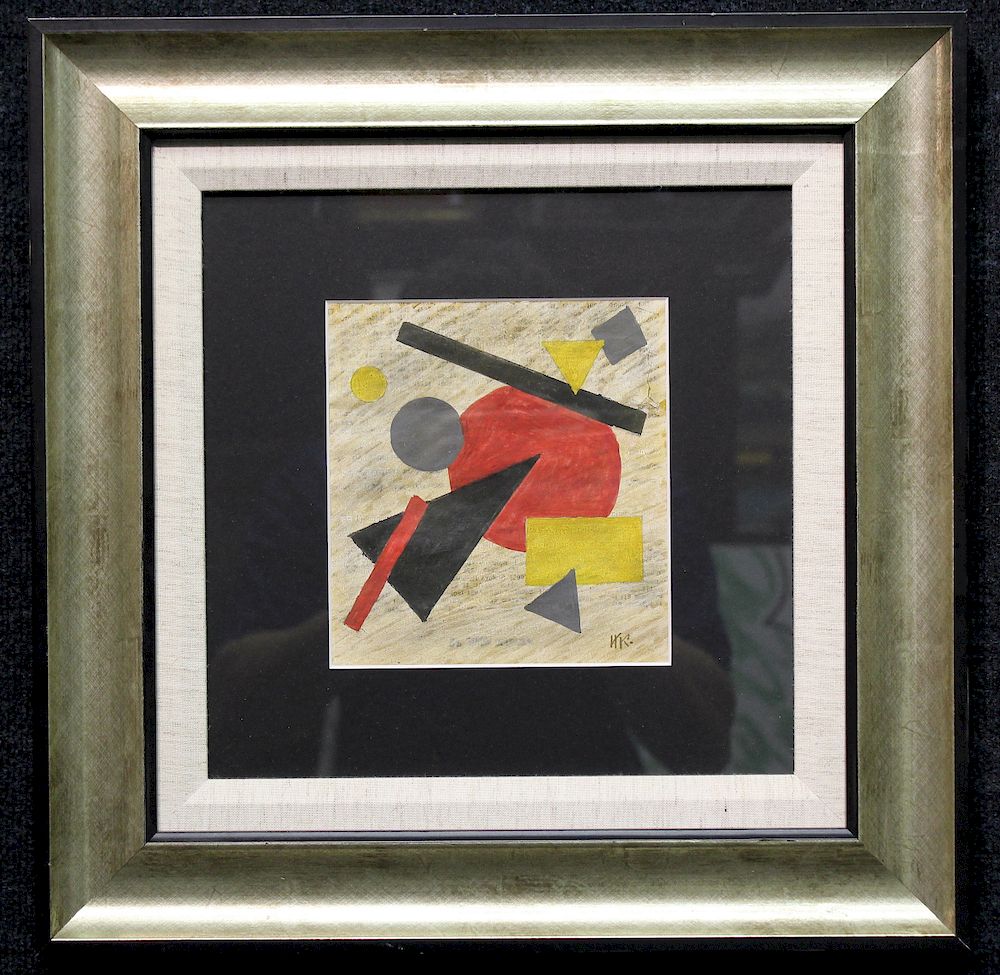 Appraisal: Russian School Abstract Geometric Composition Russian School Abstract Geometric Composition