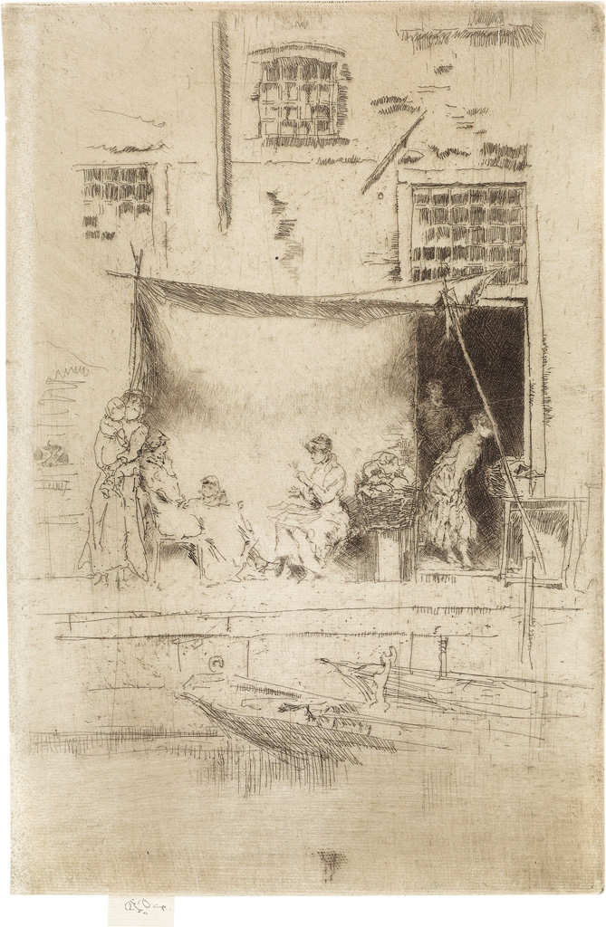 Appraisal: JAMES A M WHISTLER Fruit Stall Etching and drypoint printed