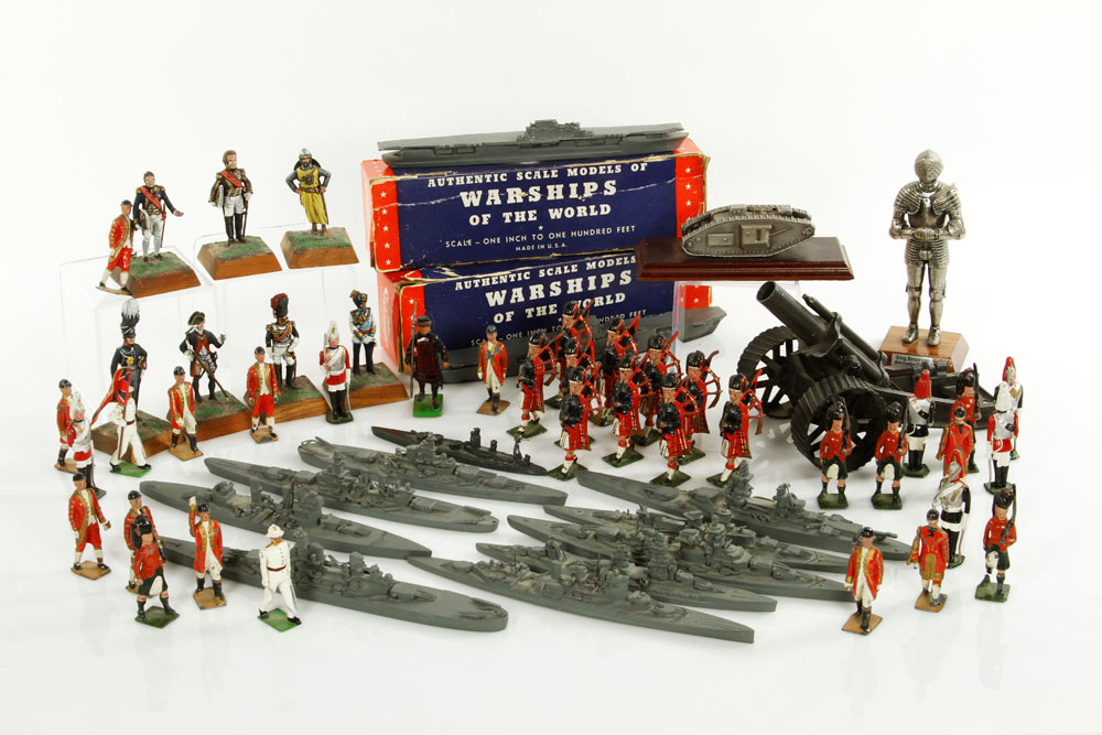 Appraisal: - Group of th C Toy Soldiers and Warships Group