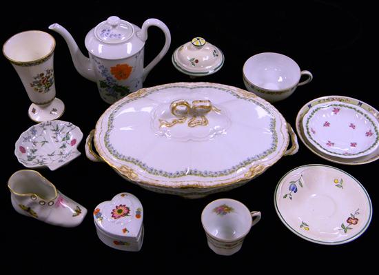 Appraisal: Assorted china twelve pieces including small Limoges heart-shaped box with