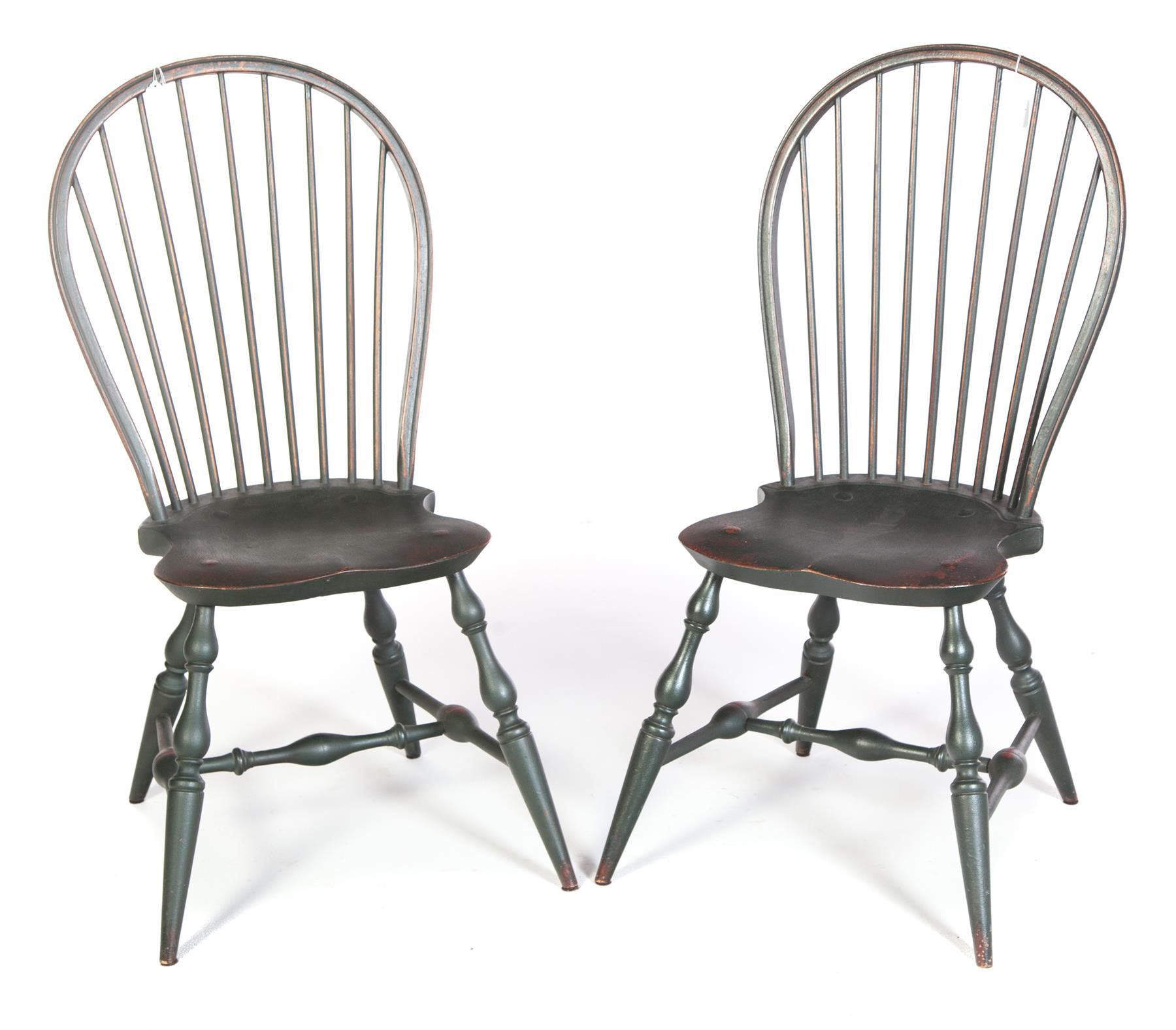 Appraisal: PAIR OF DAVID T SMITH HOOP-BACK WINDSOR CHAIRS American late