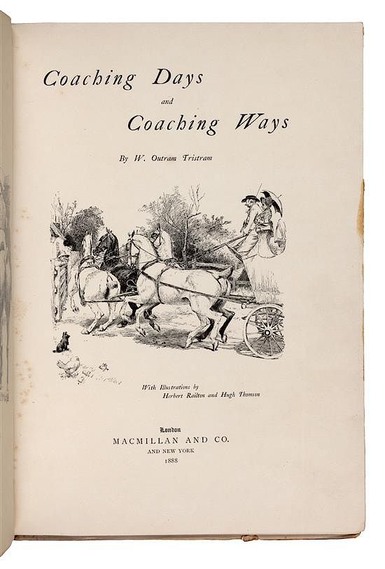 Appraisal: TRISTRAM W Outram Coaching Days and Coaching Ways London Macmillan