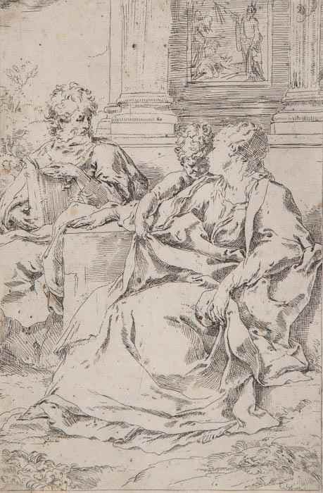 Appraisal: Guido Reni The Holy Family etching c Bartsch XVIII x