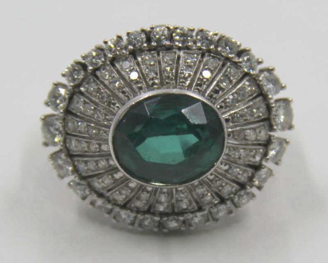 Appraisal: JEWELRY kt Gold Diamond Emerald Ring kt white gold emerald