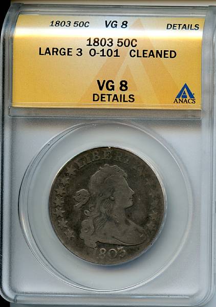 Appraisal: C Large VG Details Cleaned ANACS O- R Deep steel-gray