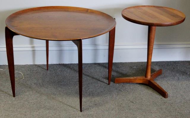 Appraisal: Midcentury Fritz Hansen Side Table Lot Includes a Fritz Hansen