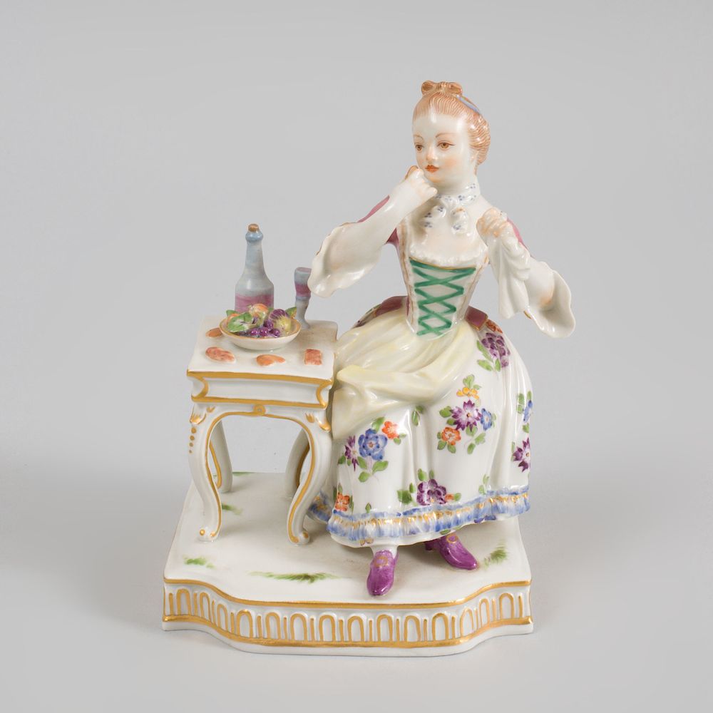 Appraisal: Meissen Porcelain Figure Allegorical of Taste Crossed swords mark in