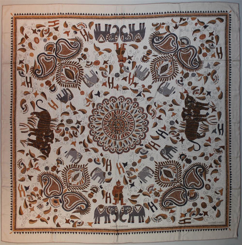 Appraisal: HERMES CASHMERE SILK SCARF CARRE KANTHA based on a traditional