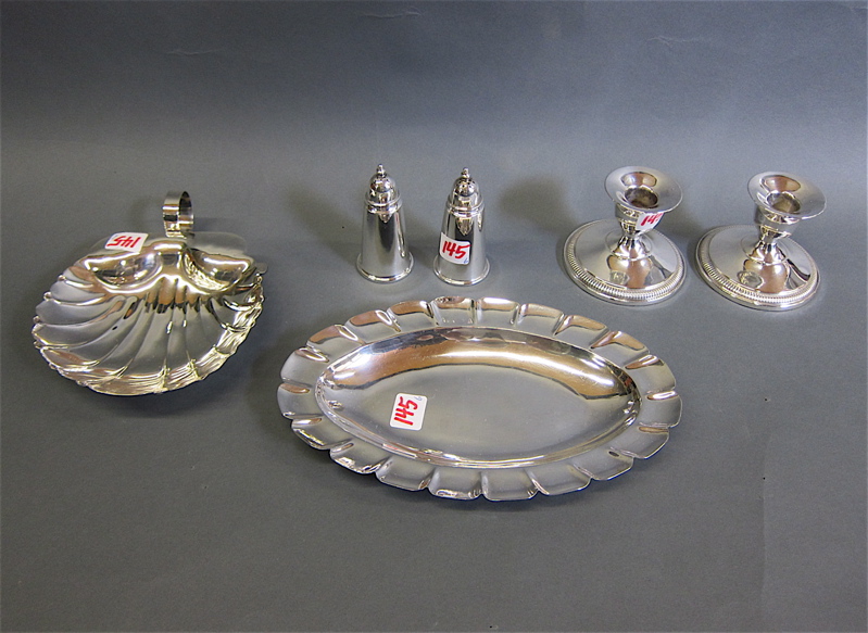 Appraisal: STERLING SILVER HOLLOWWARE GROUP six items including hand made oval