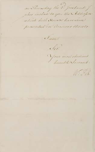 Appraisal: PITT WILLIAM Letter Signed W Pitt to Lt Governor Dinwiddie