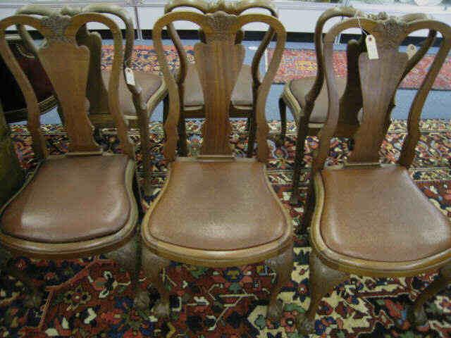 Appraisal: Set of Mahogany Dining Chairs ball claw feet Chippendale style