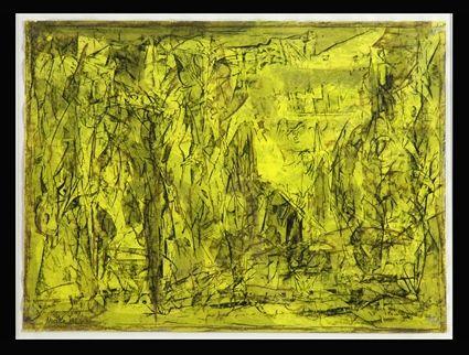 Appraisal: MIRKO - ABSTRACTION IN YELLOW Lithograph in colors x in